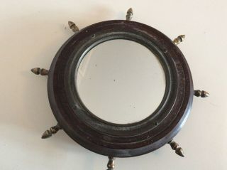 Vintage Novelty Ship Wheel Small Hanging Mirror
