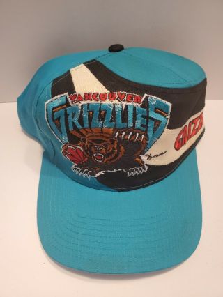Vintage Vancouver Grizzlies Snapback Hat 1994 Rare Nba Twins Enterprise Nwtg 