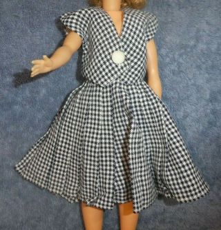 Vintage Ideal Tammy Doll Homemade For Tammy Black/white Check Skirt Suit