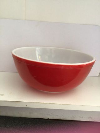 Vintage Pyrex Primary Red Mixing Nesting Bowl Glass Rare Large 4 Quart