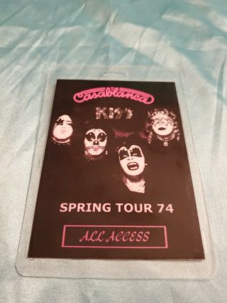 Kiss Backstage Pass Laminated Casablanca Spring Tour 1974 Rare