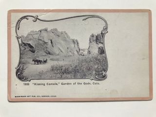 Rare Antique Kissing Camels Garden Of The Gods Colorado Postcard Photo