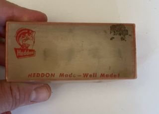 Vintage Heddon 9630 Sun Punkinseed Lure Box Plastic Top Good Shape