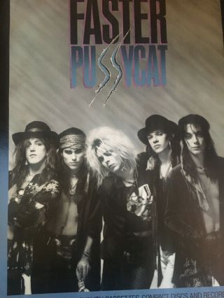Faster Pussycat Debut Poster Authentic And Rare Promo Poster 1987 2
