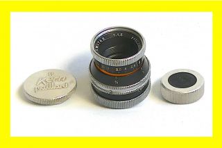 Kern Paillard Switar 1.  5/12.  5mm,  2 Caps.  Rare Fast Lens.  D Mount.
