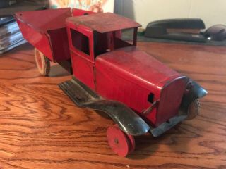 1930s Vintage Girard Red Dump Truck Rare