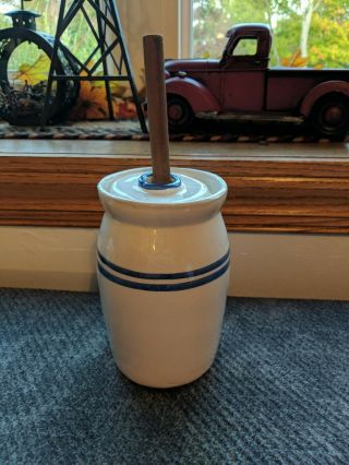 Vintage Cash Family Pottery Butter Churn - Rare Table Top