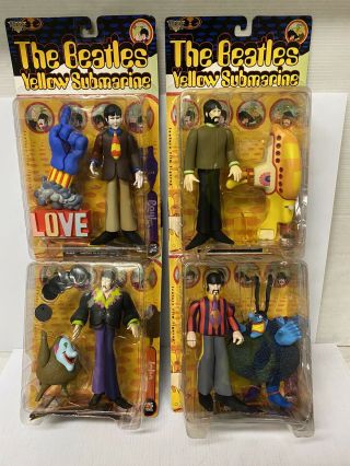 The Beatles Mcfarlane Toys Yellow Submarine Rare 4 Figure Set