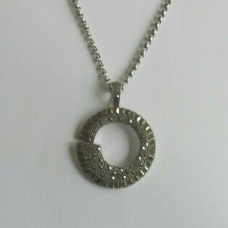 Antique/vintage Silver And Marcasite Pendant On A Silver Belcher Linked Chain.