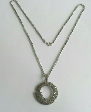 Antique/vintage silver and marcasite pendant on a silver belcher linked chain. 2