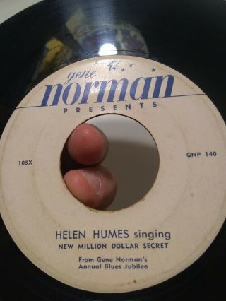 Rare Gene Norman Presents Helen Humes Million Dollar Secret Jazz Blues 45
