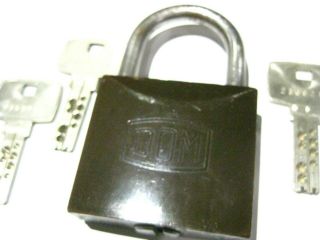Dom Padlock W/ 3 Dimple Keys.  Rare.  High Security.