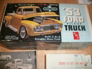 Amt 1953 Ford Pickup Truck 3 In 1 Model Kit Trophy Series Built Model Parts Kit