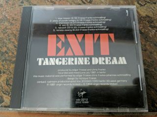 Tangerine Dream: Exit Cd,  Rare,  Out Of Print Blue Face Virgin Records