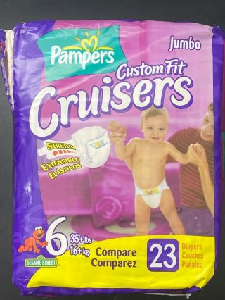 Rare Vintage 2002 Pampers Cruisers Size 6 Open Pack 20 Diapers