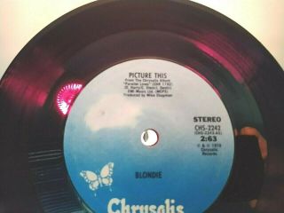 Blondie 7 " Red - Picture This Rare & Orig 1978 Single Punk Wave Pistols Vg