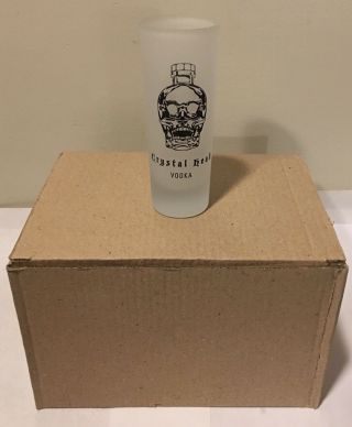Rare Set Of 12 Crystal Head Vodka Frosted Shot Glasses Dan Aykroyd Promo