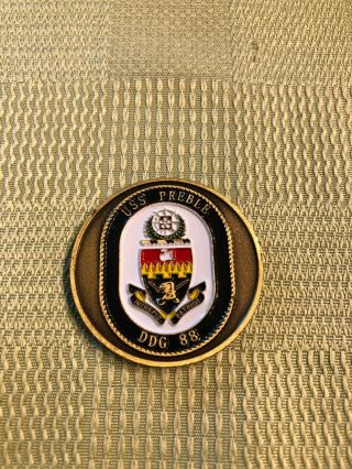 Rare Us Military/navy Uss Preble (ddg 88) Challenge Coin