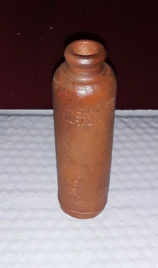 Antique Brown Stoneware Bottle 5 " Henke