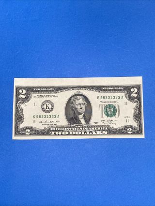 2013 Two Dollar Bill With Cutting Error Rare