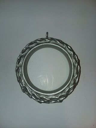 Vintage Large Silver Metal Drapery Ring - Carved Leaf Design - 4 Inch - Ornament