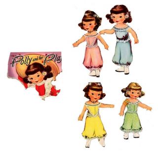 Polly And Her Playmates 1951 Paper Dolls & Clothes Merrill 1566