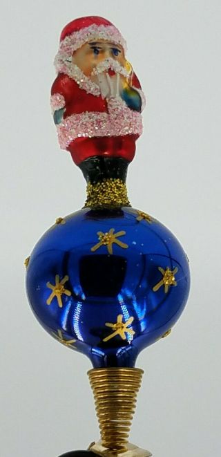 Christopher Radko Santa Glass Ornament 1995 Holiday Star Santa - Vintage - Rare