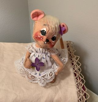 Vintage Annalee Spring Violet Mouse Mice Doll 1999 - 5.  5”