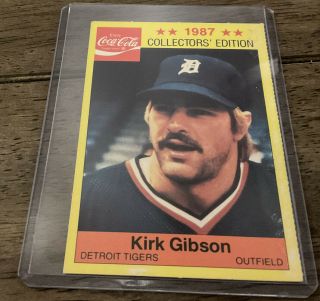 Kirk Gibson 1987 Coca - Cola Collector’s Edition Baseball Card Rare