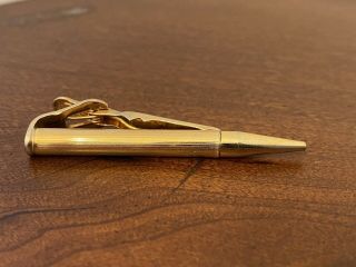Vintage Swank Tie Clasp Mechanical Pencil Long Bar Clip Gold Tone