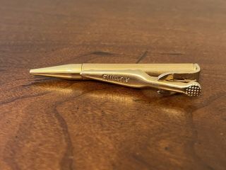 Vintage Swank Tie Clasp Mechanical Pencil Long Bar Clip Gold Tone 3
