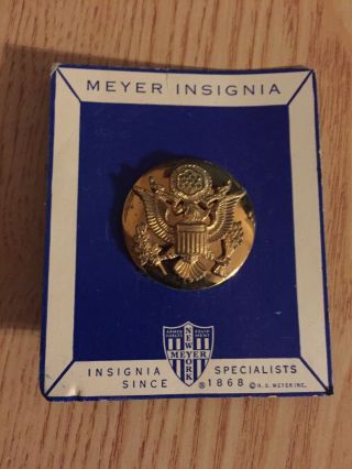 Extra Large Ww2 Us Army Officer’s Hat Badge Ns Meyer Crusher Rare
