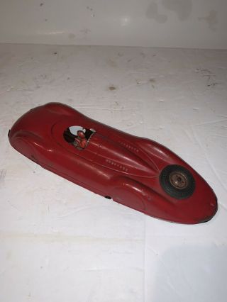 Vintage 1940s Us Zone Germany Rare Tin Wind Up Audi Speed Racer Toy Race Car
