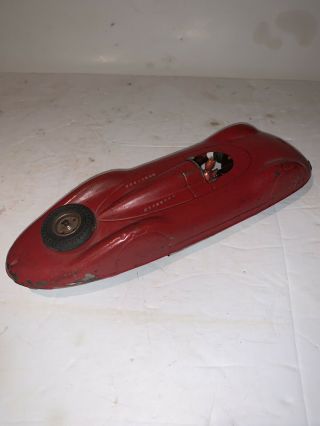 VINTAGE 1940s US ZONE GERMANY RARE TIN WIND UP Audi Speed Racer Toy Race Car 2