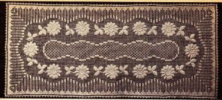 Vintage Daisy Wreath Buffet Scarf Runner Doily/crochet Pattern Instructions Only