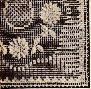 VINTAGE Daisy Wreath Buffet Scarf Runner Doily/Crochet Pattern INSTRUCTIONS ONLY 2