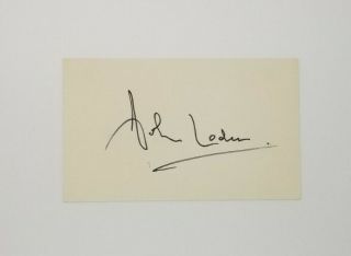 Rare John Loder Signed Index Card Autograph How Green Was My Valley Actor Nr