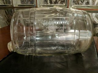 1940s Seagrams 5 Crown Glass “1 Gallon“ Whiskey Barrel Bottle Rare Bar Decor
