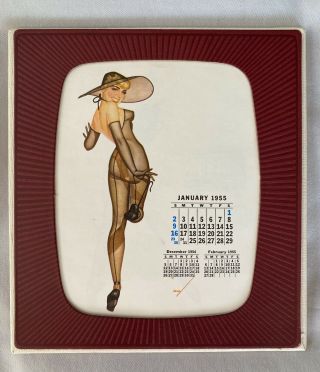 Rare Vintage Esquire 1955 Pin - Up Girl 12 Mo Desk Calendar George Petty Artist