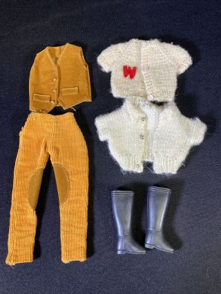 Vintage Barbie Doll Clothes Outfits College Sweaters & Western Wear