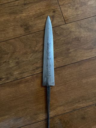 Ww2 German Dagger Blade Rare Maker Blade Only