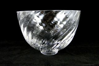 Rare Tiffany & Co Crystal Bowl Ribbed Swirl Footed