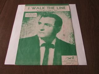 Vtg Rare Johnny Cash Sheet Music - - I Walk The Line