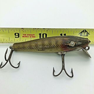 Paw - Paw Junior Size Pike Minnow Lure Pike Scale Finnish 3.  5 " Long Heavy Cracking
