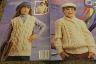 Vintage Nomis Knitting Book Fisherman Sweaters For Kids 4 - 14
