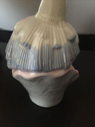 Vintage Lladro Porcelain Clown 7.  5” Pristine Rare Head Bust 3