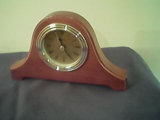Michael C Fina Wooden Small Mantel Clock Brass Color