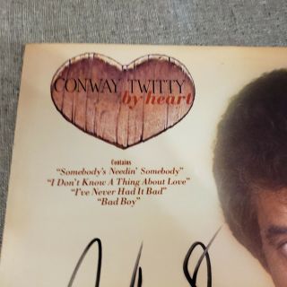 CONWAY TWITTY By Heart LP RARE SIGNED AUTOGRAPHED ON FRONT COVER 2