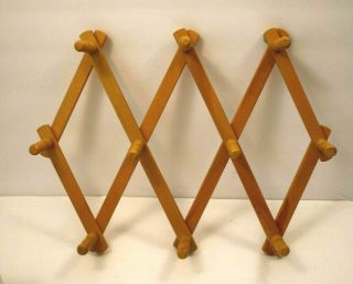 Wooden Rack Expandable Accordion Jewelry 10 Pegs