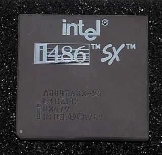 Rare Vintage 1989 Intel I486sx Co - Processor 80486 Cpu (a80486sx - 25)
